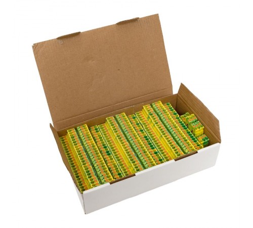 Клеммная колодка пружинная двухуровневая 2.5 Push-in земля PIT-2,5-double-pe  EKF