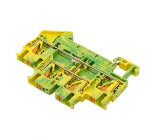 Клеммная колодка пружинная двухуровневая 2.5 Push-in земля PIT-2,5-double-pe  EKF