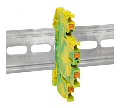 Клеммная колодка пружинная двухуровневая 2.5 Push-in земля PIT-2,5-double-pe  EKF