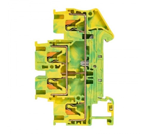 Клеммная колодка пружинная двухуровневая 2.5 Push-in земля PIT-2,5-double-pe  EKF