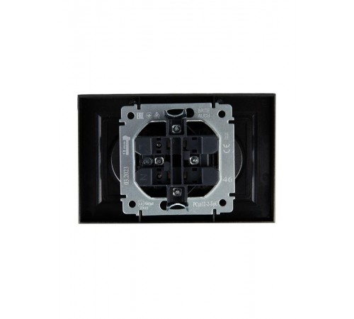 BRITE Розетка 2-ая без заземления со шторками 10А в сборе РСш12-2-БрС сталь  BR-R23-10-K46-F  IEK