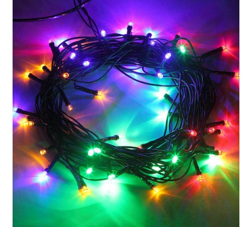 Гирлянда светодиодная  Нить 5 м мультиколор 8 режимов, 220V, ENIN-5M  , IP20 (100/1500)  Б0041892  ЭРА