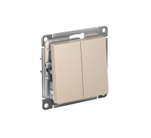AtlasDesign Переключатель 2-клавишный, перекрестный, 2 x сх. 7, 10АХ, механизм, Песочный  ATN001273  SE