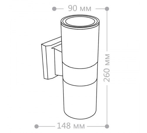 Светильник архитектурный настенный DH0702 230V без лампы 2*E27, 260*155*90 серый, ДЛЯ ЛАМП R63, G45  06295  Feron