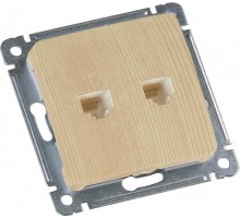 Розетка компьютерная и телефонная скрытой установки, механизм, цвет сосна  РСКТ-440-02  HEGEL