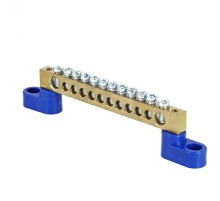 Шина "0" (8х12мм.) 125А  12 отверстий (2 изолятора стойка) латунь EKF PROxima  sn0-125-12-2  EKF