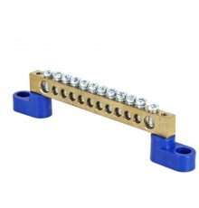 Шина "0" (8х12мм.) 125А  12 отверстий (2 изолятора стойка) латунь EKF PROxima  sn0-125-12-2  EKF