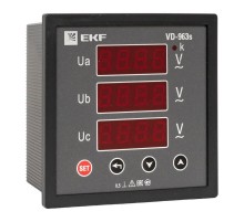 Вольтметр VD-963s цифровой на панель 96x96 (квадратный вырез) трехфазный в коротком корпусе PROxima  VD-963s  EKF