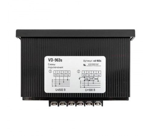 Вольтметр VD-963s цифровой на панель 96x96 (квадратный вырез) трехфазный в коротком корпусе PROxima  VD-963s  EKF