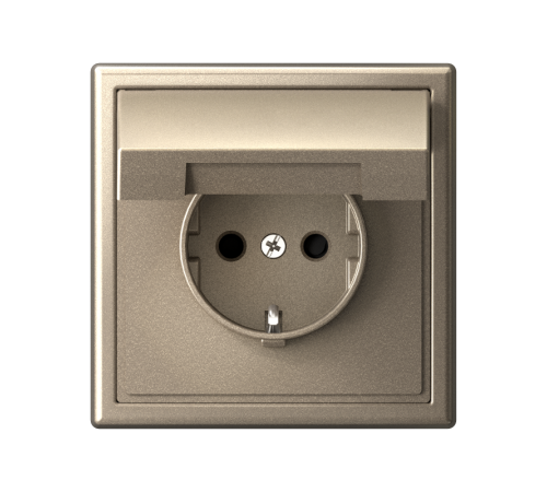 ArtGallery Шампань Розетка с заземлением со шторками с крышкой, 16А, IP20,  механизм, быстрозажим. клем.  GAL000546S  SE