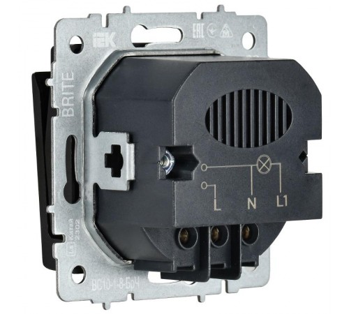BRITE Выключ. карточный 30А ВС10-1-8-БрЧ черн.  BR-V11-0-10-K02  IEK