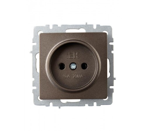 BRITE Розетка без заземления без шторок10А РС10-1-0-БрТБ темная бронза  BR-R10-10-K45  IEK