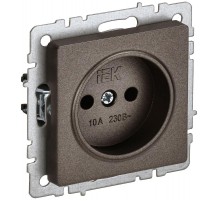 BRITE Розетка без заземления без шторок10А РС10-1-0-БрТБ темная бронза  BR-R10-10-K45  IEK