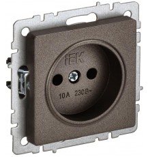 BRITE Розетка без заземления без шторок10А РС10-1-0-БрТБ темная бронза  BR-R10-10-K45  IEK