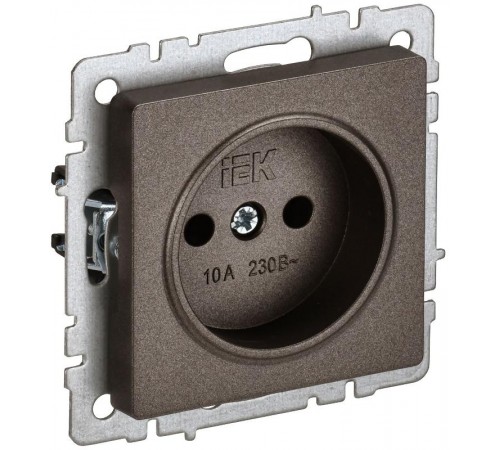 BRITE Розетка без заземления без шторок10А РС10-1-0-БрТБ темная бронза  BR-R10-10-K45  IEK