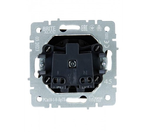 BRITE Розетка без заземления без шторок10А РС10-1-0-БрТБ темная бронза  BR-R10-10-K45  IEK