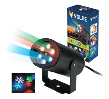 Светильник светодиодный лазерный проектор "Снежинки" RGB, кабель с вилкой, 220В ULI-Q306 4W/RGB BLACK SNOWFLAKE UL-00001187  Volpe