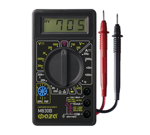 Мультиметр цифровой M830B  5000377  ФАZА