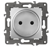 14-2105-03 Розетка без заземления, 16A-250В, IP20, Эра Elegance, алюминий  Б0034286  ЭРА
