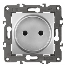 14-2105-03 Розетка без заземления, 16A-250В, IP20, Эра Elegance, алюминий  Б0034286  ЭРА