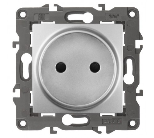 14-2105-03 Розетка без заземления, 16A-250В, IP20, Эра Elegance, алюминий  Б0034286  ЭРА