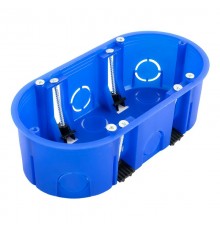 Коробка установочная двухместная ГСК безгалогенная (HF) 140х68х46 (94шт/кор) IP20  80-0620  Промрукав