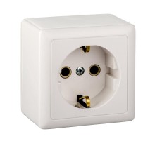 Хит Белый О/У с изолирующей пластиной Розетка с заземлением без шторок, 16А, 250В  RA16-133I-B  SE