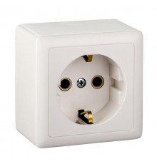Хит Белый О/У с изолирующей пластиной Розетка с заземлением без шторок, 16А, 250В  RA16-133I-B  SE
