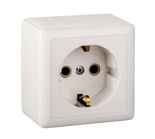 Хит Белый О/У с изолирующей пластиной Розетка с заземлением без шторок, 16А, 250В  RA16-133I-B  SE