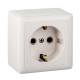 Хит Белый О/У с изолирующей пластиной Розетка с заземлением без шторок, 16А, 250В  RA16-133I-B  SE