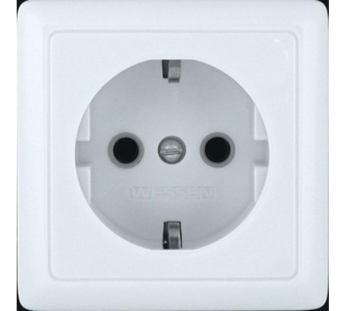 Хит Белый О/У с изолирующей пластиной Розетка с заземлением без шторок, 16А, 250В  RA16-133I-B  SE