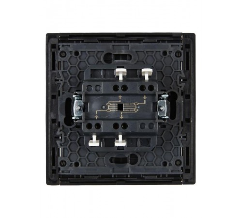 FORTE&PIANO Выключатель 1-клавишный перекрестный 10А FP112 черный  FP-V13-0-10-1-K02  IEK