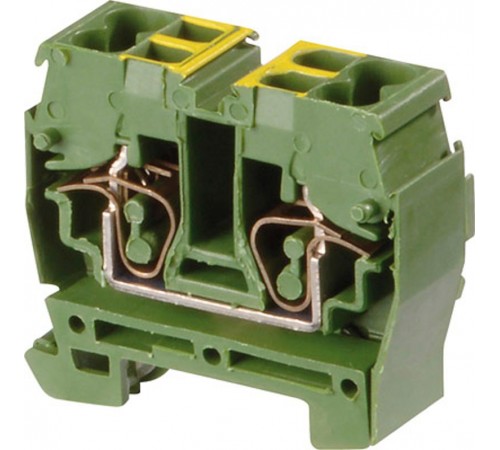 Клемма DR2,5/10.P.4L пруж. 2.5мм.кв. зем., мини, DIN2  1SNA290219R1200  TE