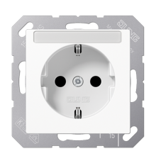 Штепсельная розетка SCHUKO 16A 250V~ с защитой от детей; с полем для надписи; термопласт; белая  A1520BFKINAWW  Jung