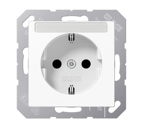 Штепсельная розетка SCHUKO 16A 250V~ с защитой от детей; с полем для надписи; термопласт; белая  A1520BFKINAWW  Jung