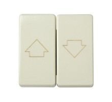 Двухклавишный кнопочный выключатель для жалюзи c блокировкой 10A 250В цвета слоновая кость S27  27332-32  Simon