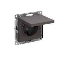 AtlasDesign Базальт Розетка с заземлением со шторками с крышкой, 16А, IP20, механизм  ATN001446  SE