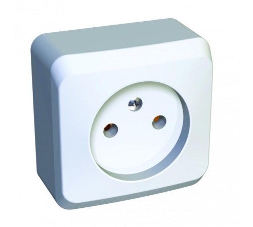 Этюд Белый О/У Розетка без заземления без шторок  PA16-001B  SE