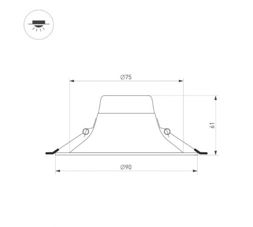 Светильник MS-BLIZZARD-BUILT-R90-6W Warm3000 (BK, 100 deg, 230V) ( IP20 Металл, 3 года) 036610  Arlight