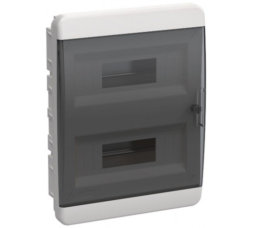 Корпус пластиковый встраиваемый на 24 модуля ЩРВ-П-24 IP41 черная прозрачная дверь TEKFOR  TF5-KP12-V-24-41-K01-K03 TEKFOR  IEK