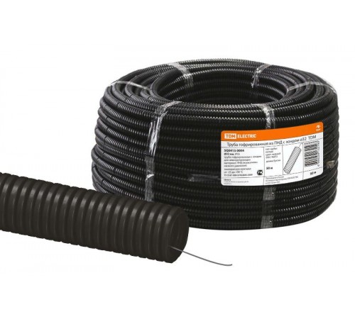 Труба гибкая гофрированная ПНД 32мм с протяжкой легкая (50 м)  SQ0413-0004  TDM