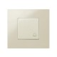 Simon 27 Выключатель 1-кл кнопочный с пиктограммой "звонок", 10А 250В, широкий модуль, S27, слоновая  27150-62  Simon