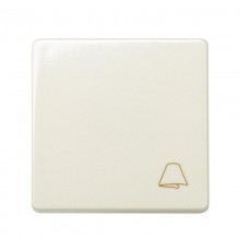 Simon 27 Выключатель 1-кл кнопочный с пиктограммой "звонок", 10А 250В, широкий модуль, S27, слоновая  27150-62  Simon