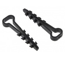 Дюбель-хомут (6х12 мм) для плоского кабеля черный (100 шт.) EKF PROxima  plc-cd1-6x12b  EKF