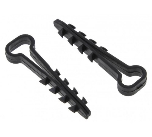 Дюбель-хомут (6х12 мм) для плоского кабеля черный (100 шт.) EKF PROxima  plc-cd1-6x12b  EKF