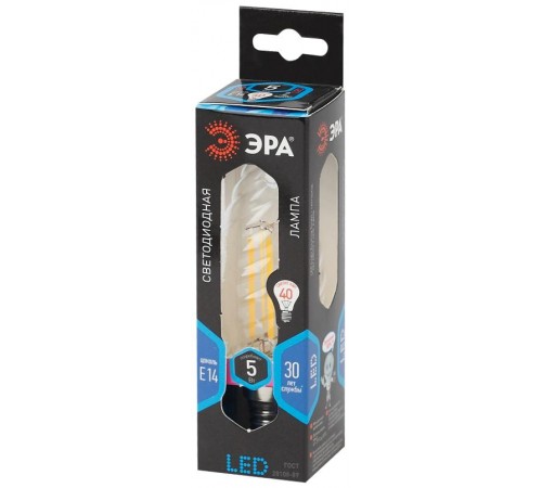 Лампа светодиодная F-LED BTW-5W-840-E14 Лампы СВЕТОДИОДНЫЕ F-LED ЭРА (филамент, свеча витая, 5Вт, нейтр, E14)  Б0027936  ЭРА