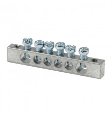 Шина PEN "ноль-земля" (6x9мм) 6 отв. цинк крепеж по краям  sn1-63-06-k  EKF