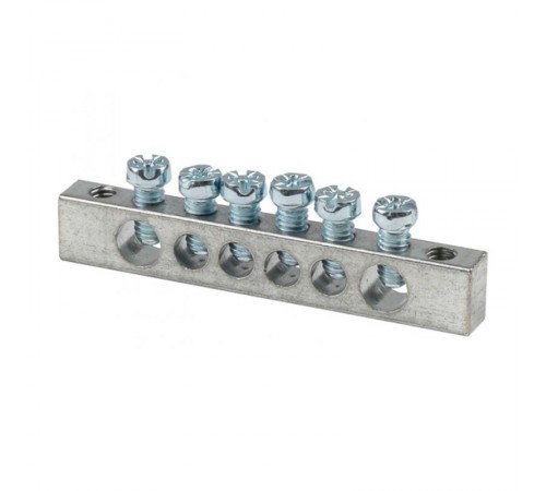 Шина PEN "ноль-земля" (6x9мм) 6 отв. цинк крепеж по краям  sn1-63-06-k  EKF