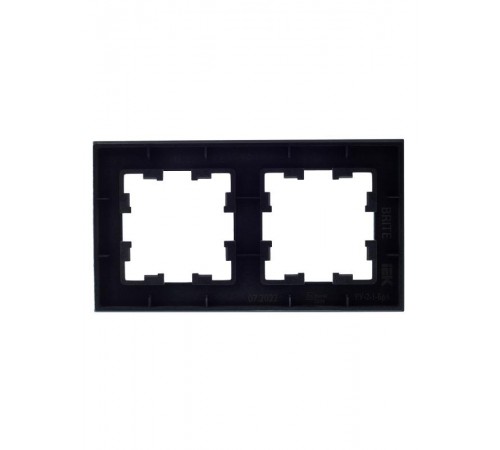 BRITE Рамка 2-ая РУ-2-1-БрА металл алюминий  BR-M22-M-K47  IEK