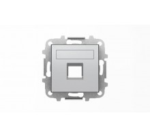 Накладка для 1-го суппорта/разъёма типа 2017... или 2018..., со шторками и полем для надписи, серия SKY, цвет серебристый алюминий2CLA851810A1301 AB